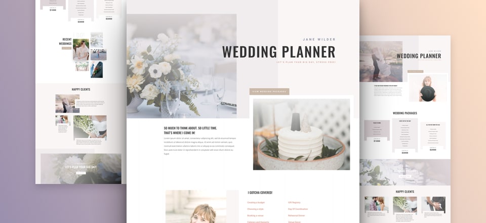 Wedding Planner Website Design